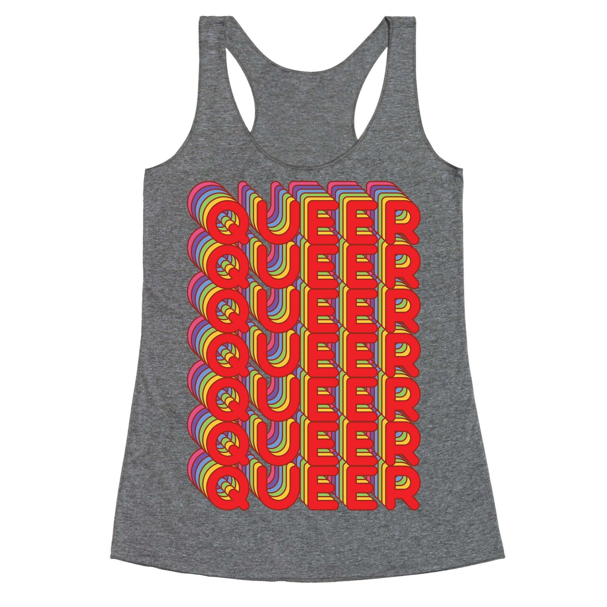 Queer Retro Rainbow Racerback Tank